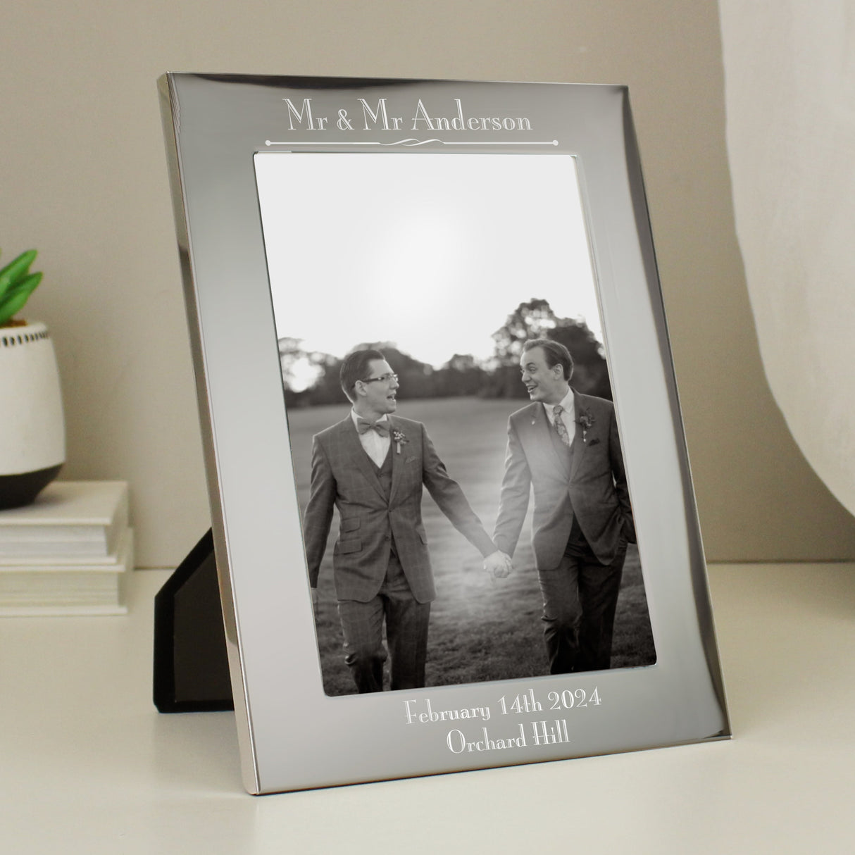 Personalised Silver 5x7 Decorative Photo Frame: 4 - Photo Frames By Gift Moments