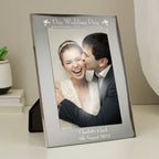 Personalised Silver 5x7 Decorative Our Wedding Day Photo Frame - Shop Photo Frames At Gift Moments - 4