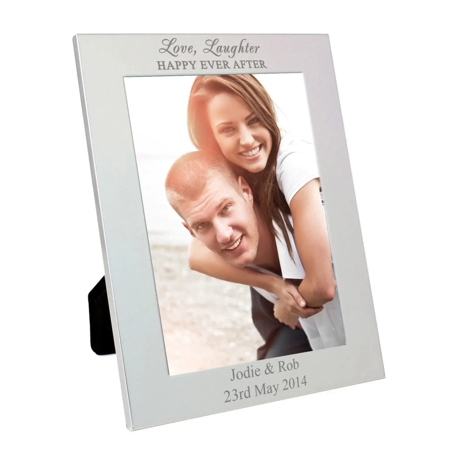 Personalised Silver 5x7 Happily Ever After Photo Frame: 2 - Photo Frames By Gift Moments