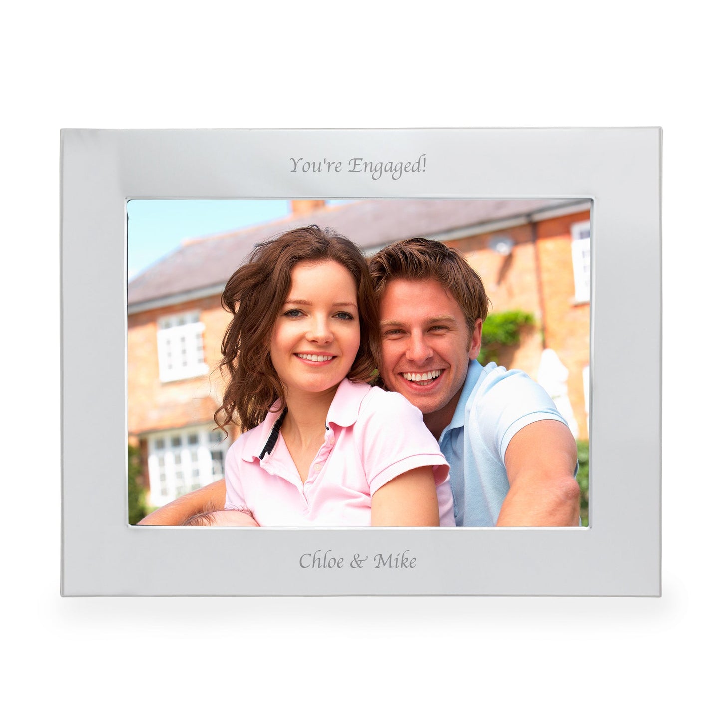 Personalised Silver 5x7 Landscape Photo Frame: 5 - Photo Frames By Gift Moments