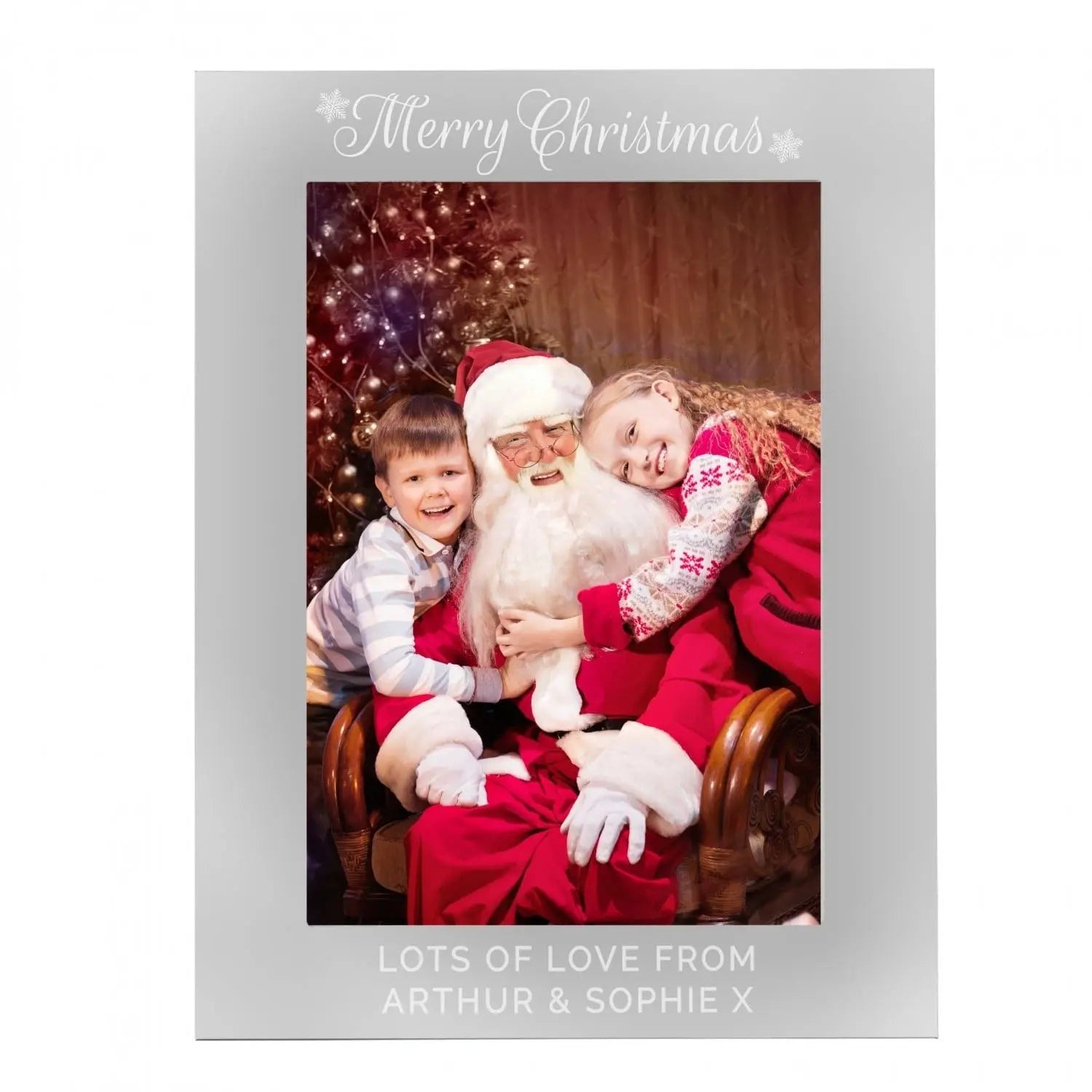 Personalised Silver 5x7 Merry Christmas Photo Frame: 3 - Photo Frames By Gift Moments