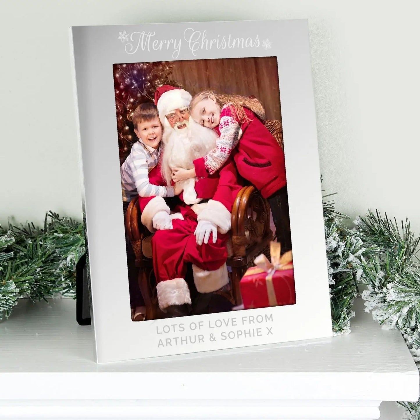 Personalised Silver 5x7 Merry Christmas Photo Frame: 2 - Photo Frames By Gift Moments