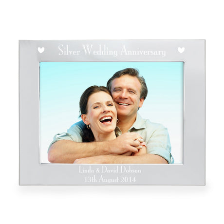 Personalised Silver Anniversary 5x7 Landscape Photo Frame: 2 - Photo Frames By Gift Moments