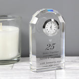 Personalised Silver Anniversary Crystal Clock: 1 Clocks By Gift Moments