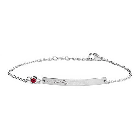 Personalised Silver Birth Flower Swarovski Crystal Bracelets: 18 - Bracelets By Gift Moments