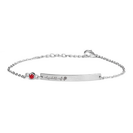 Personalised Silver Birth Flower Swarovski Crystal Bracelets: 15 - Bracelets By Gift Moments