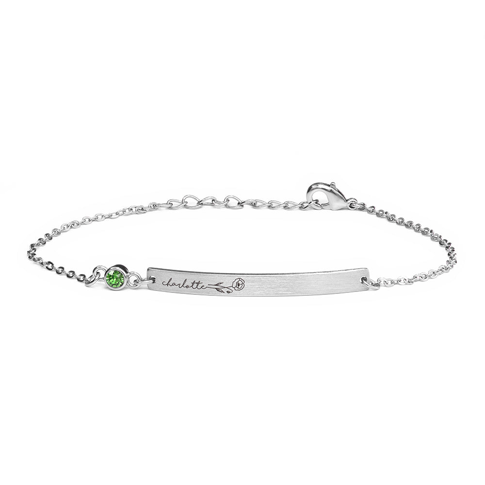 Personalised Silver Birth Flower Swarovski Crystal Bracelets: 17 - Bracelets By Gift Moments