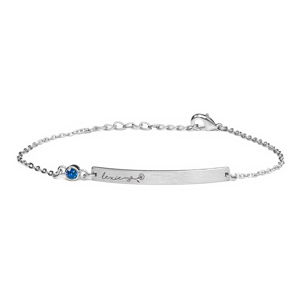 Personalised Silver Birth Flower Swarovski Crystal Bracelets: 19 - Bracelets By Gift Moments