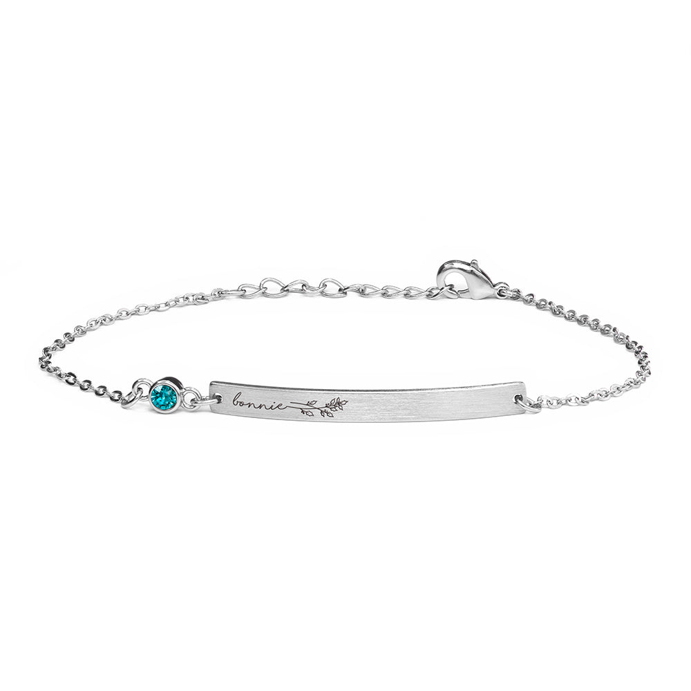 Personalised Silver Birth Flower Swarovski Crystal Bracelets: 25 - Bracelets By Gift Moments