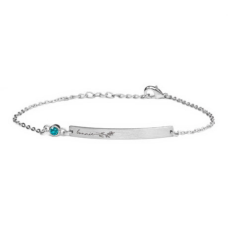 Personalised Silver Birth Flower Swarovski Crystal Bracelets: 25 - Bracelets By Gift Moments