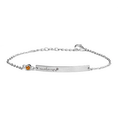 Personalised Silver Birth Flower Swarovski Crystal Bracelets: 23 - Bracelets By Gift Moments