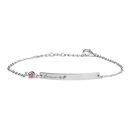 Personalised Silver Birth Flower Swarovski Crystal Bracelets: 24 - Bracelets By Gift Moments