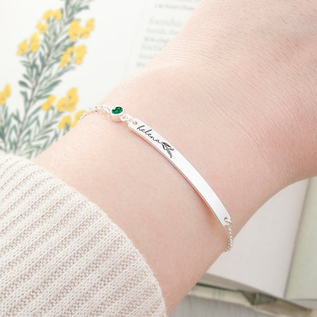 Personalised Silver Birth Flower Swarovski Crystal Bracelets: 6 - May - Bracelets By Gift Moments