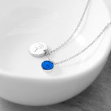 Personalised Silver Birthstone Crystal Disc Necklaces: 14 - September - Necklaces By Gift Moments