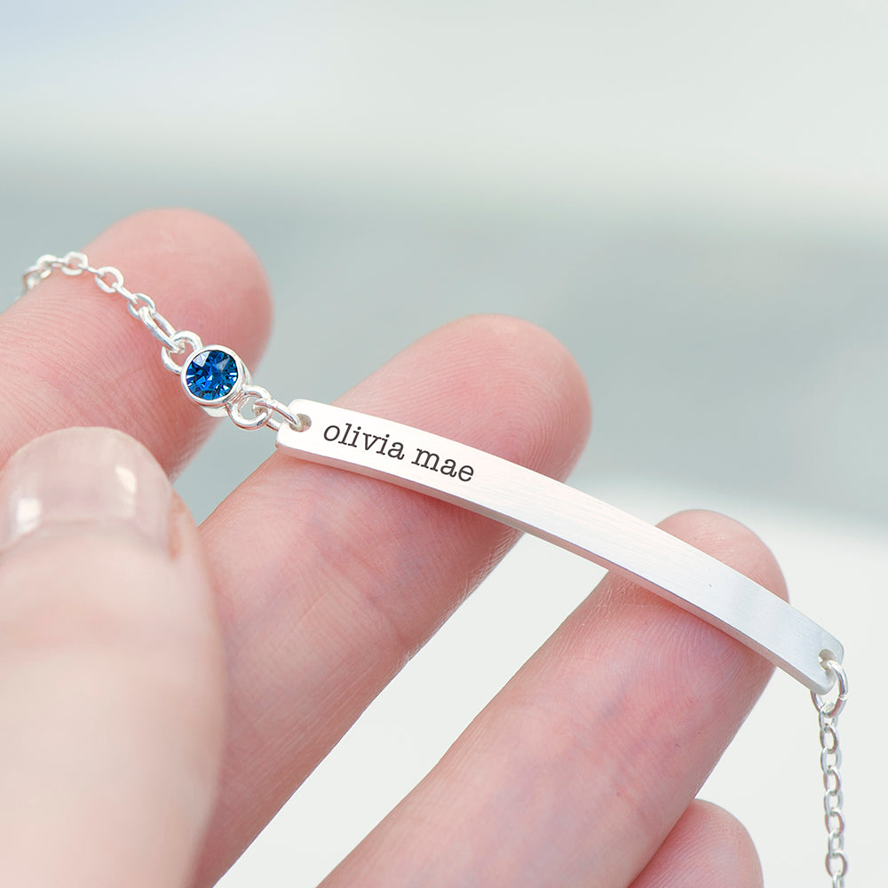 Personalised Silver Birthstone Swarovski Crystal Bracelets: 18 - Bracelets By Gift Moments