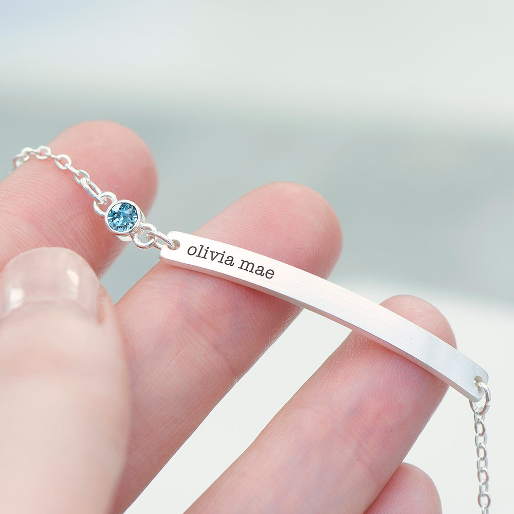 Personalised Silver Birthstone Swarovski Crystal Bracelets: 21 - Bracelets By Gift Moments