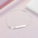 Personalised Silver Birthstone Swarovski Crystal Bracelets: 3 - March - Bracelets By Gift Moments