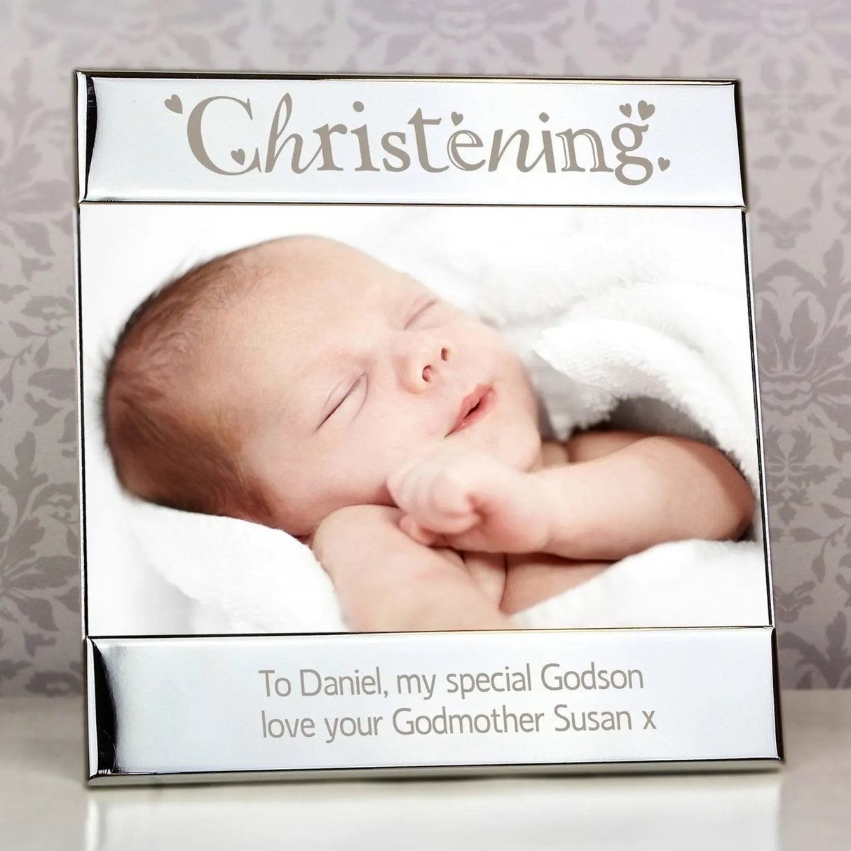 Personalised Silver Christening 6x4 Photo Frame: 1 - Photo Frames By Gift Moments