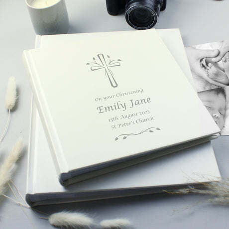 Personalised Silver Cross Square Photo Album: 2 - Photo Albums By Gift Moments