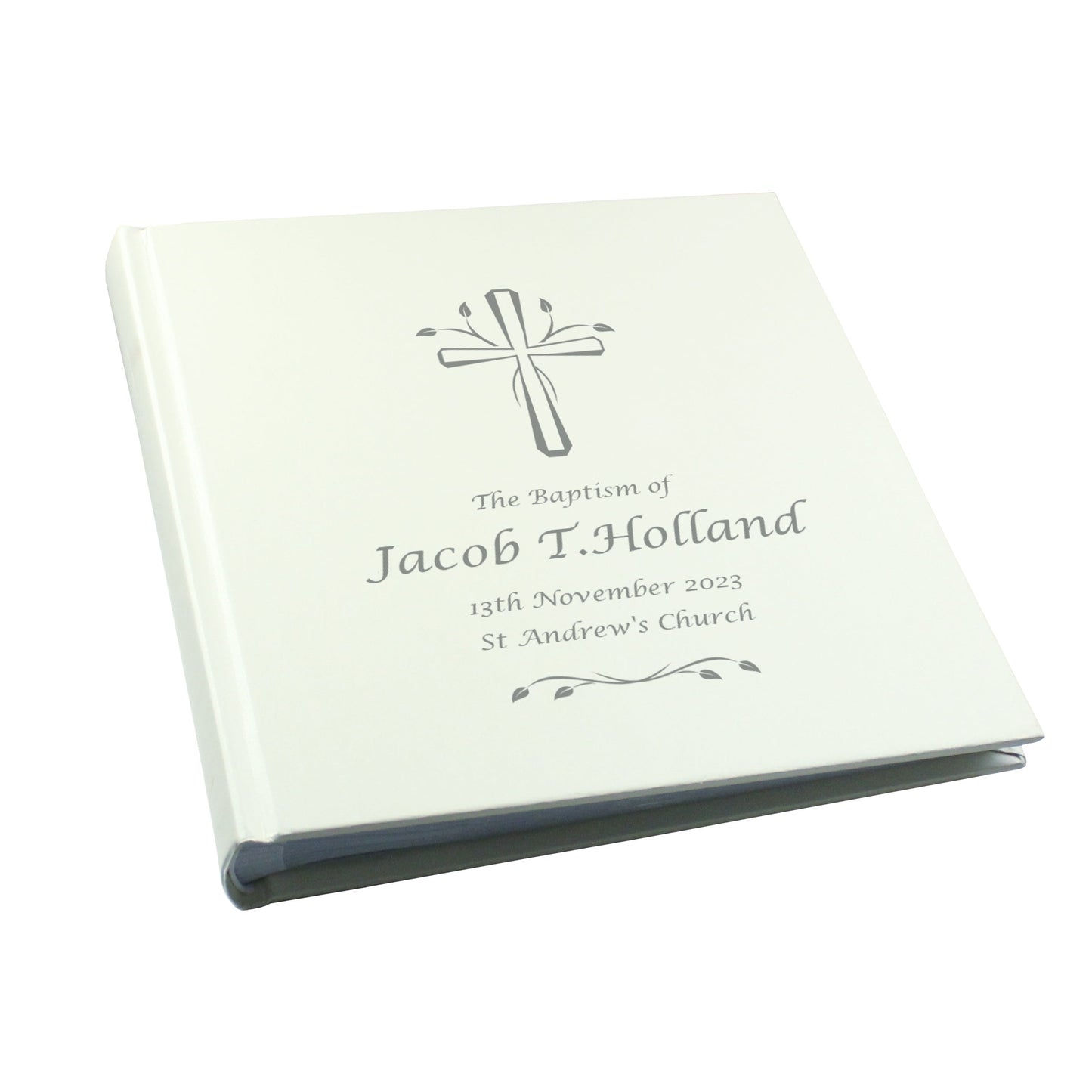 Personalised Silver Cross Square Photo Album: 5 - Photo Albums By Gift Moments