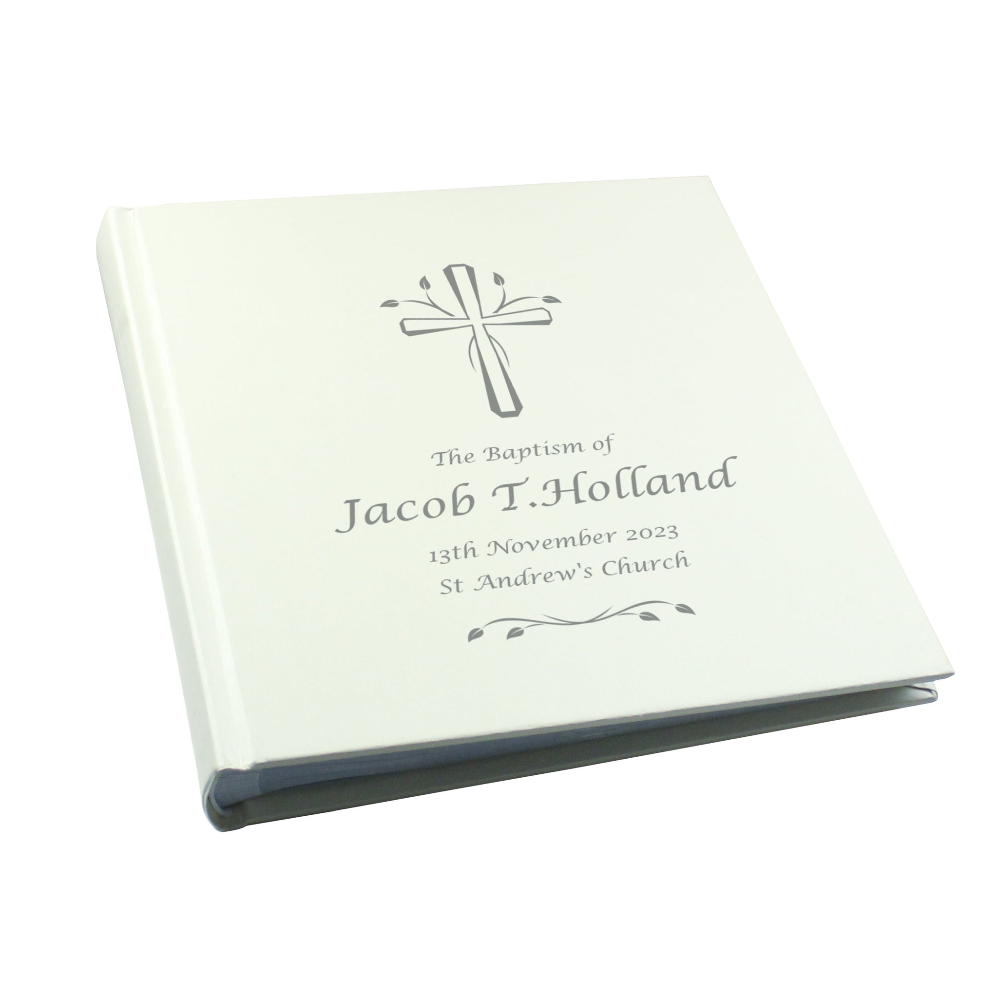 Personalised Silver Cross Square Photo Album: 5 - Photo Albums By Gift Moments