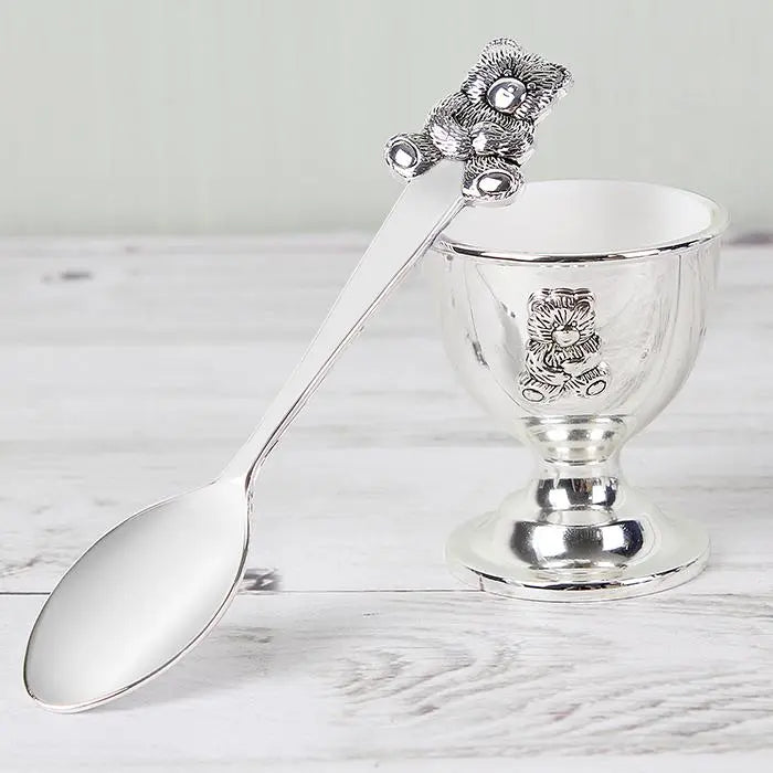 Personalised Silver Egg Cup & Spoon: 4 - Egg Cups By Gift Moments