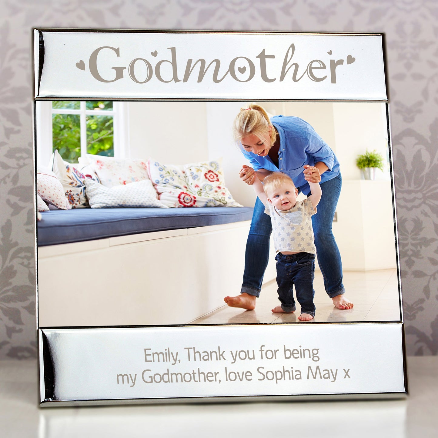 Personalised Silver Godmother 6x4 Photo Frame: 1 - Photo Frames By Gift Moments