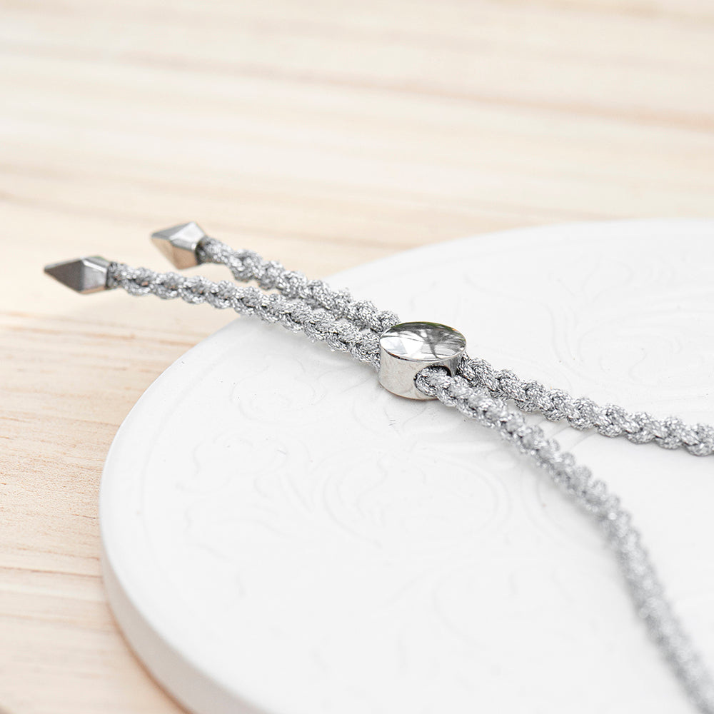 Personalised Silver Identity Rope Bracelet: 4 - Bracelets By Gift Moments