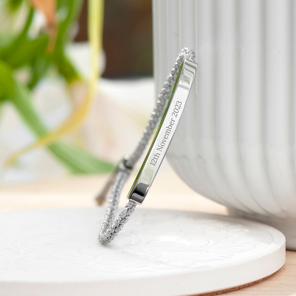 Personalised Silver Identity Rope Bracelet: 3 - Bracelets By Gift Moments