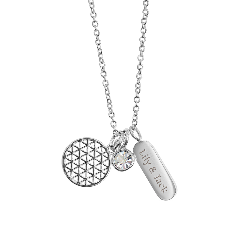 Personalised Silver Mandala Charms Necklace: 5 - Necklaces By Gift Moments