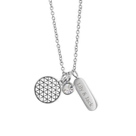 Personalised Silver Mandala Charms Necklace: 5 - Necklaces By Gift Moments