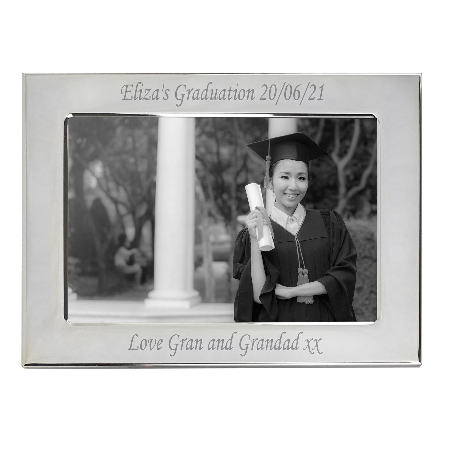 Personalised Silver Plated 6x4 Landscape Photo Frame: 3 - Photo Frames By Gift Moments