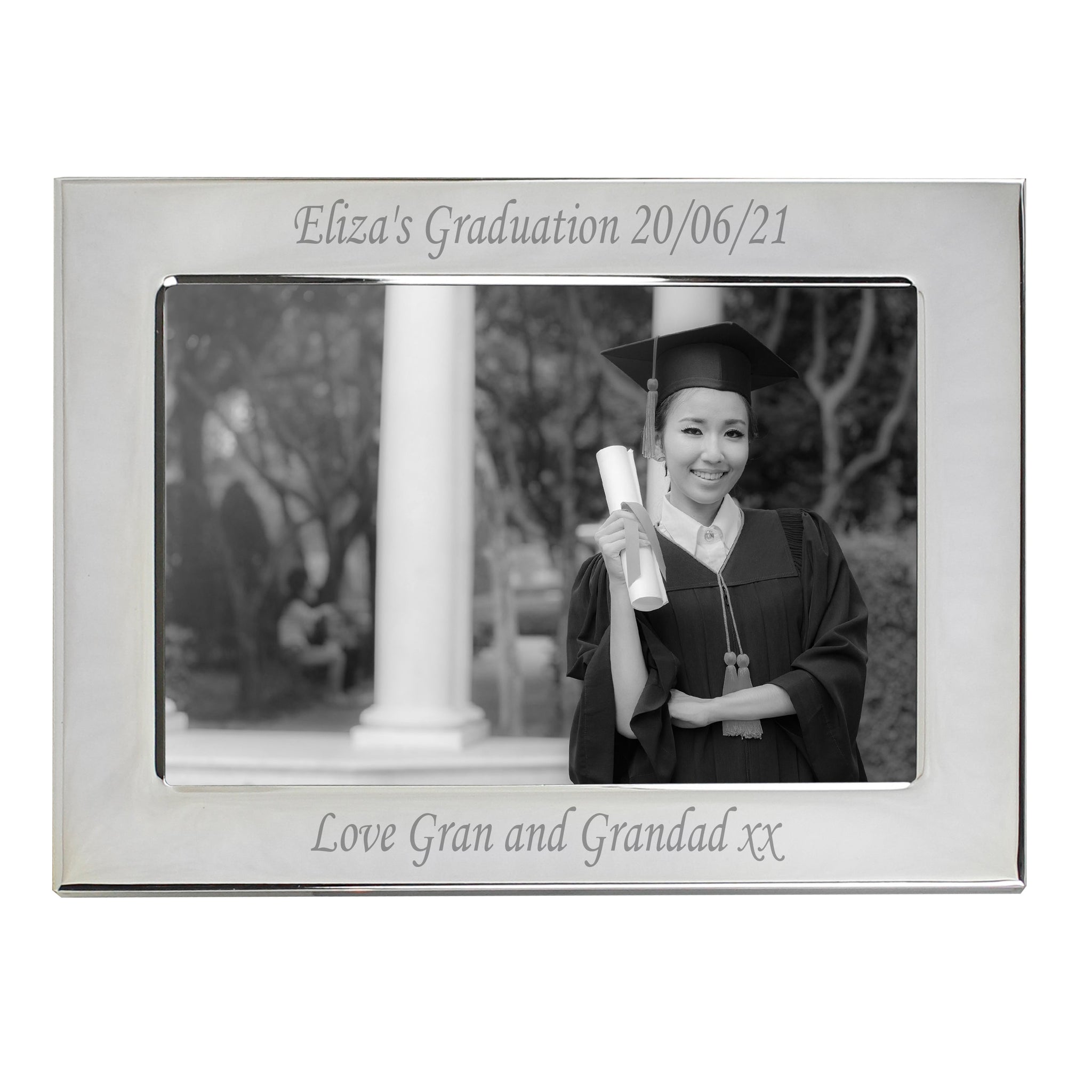 Personalised Silver Plated 6x4 Landscape Photo Frame: 3 - Photo Frames By Gift Moments