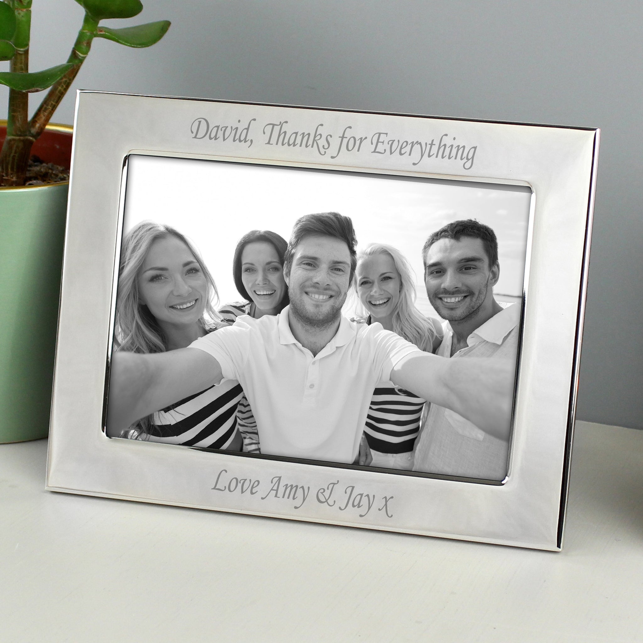 Personalised Silver Plated 6x4 Landscape Photo Frame: 6 - Photo Frames By Gift Moments
