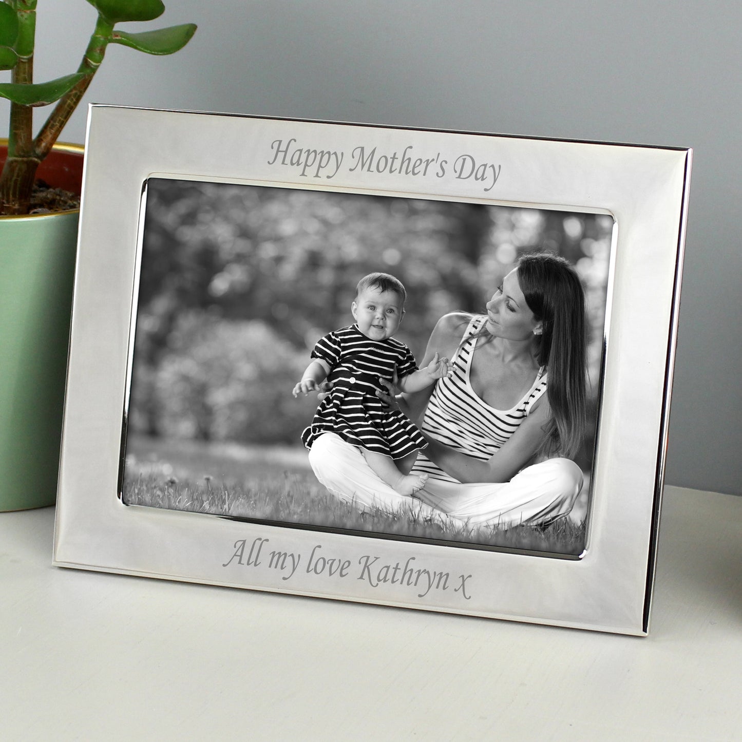 Personalised Silver Plated 6x4 Landscape Photo Frame: 7 - Photo Frames By Gift Moments