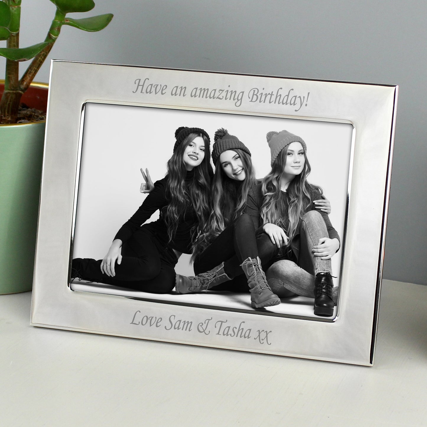 Personalised Silver Plated 6x4 Landscape Photo Frame: 1 - Photo Frames By Gift Moments