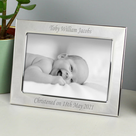 Personalised Silver Plated 6x4 Landscape Photo Frame: 8 - Photo Frames By Gift Moments