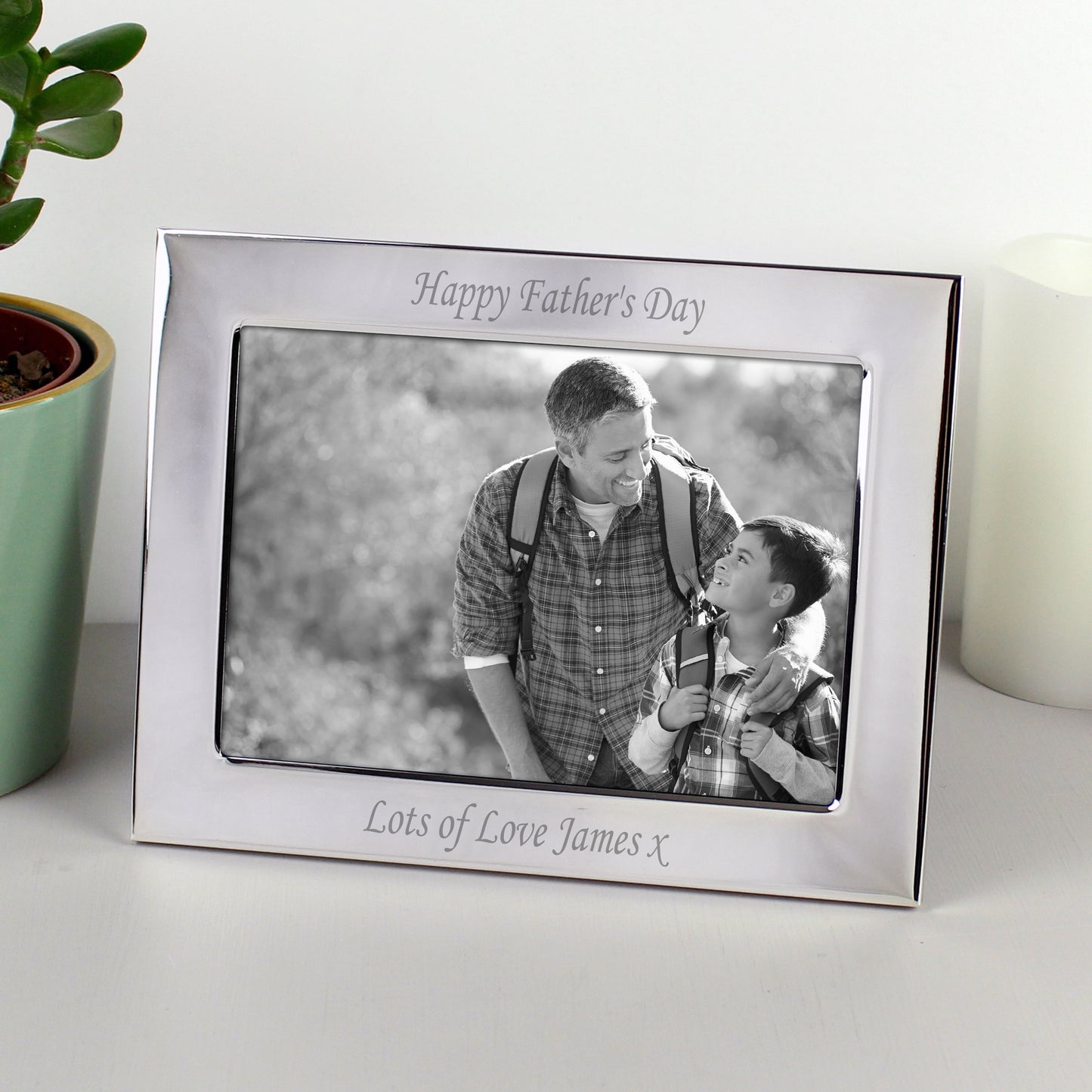 Personalised Silver Plated 6x4 Landscape Photo Frame: 4 - Photo Frames By Gift Moments