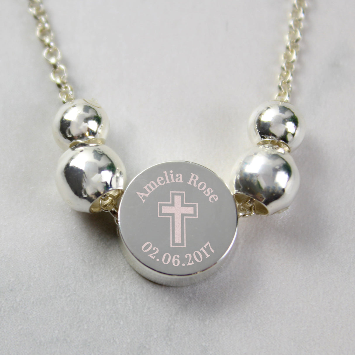 Personalised Silver Plated Cross Round Bracelet: 6 - Bracelets By Gift Moments