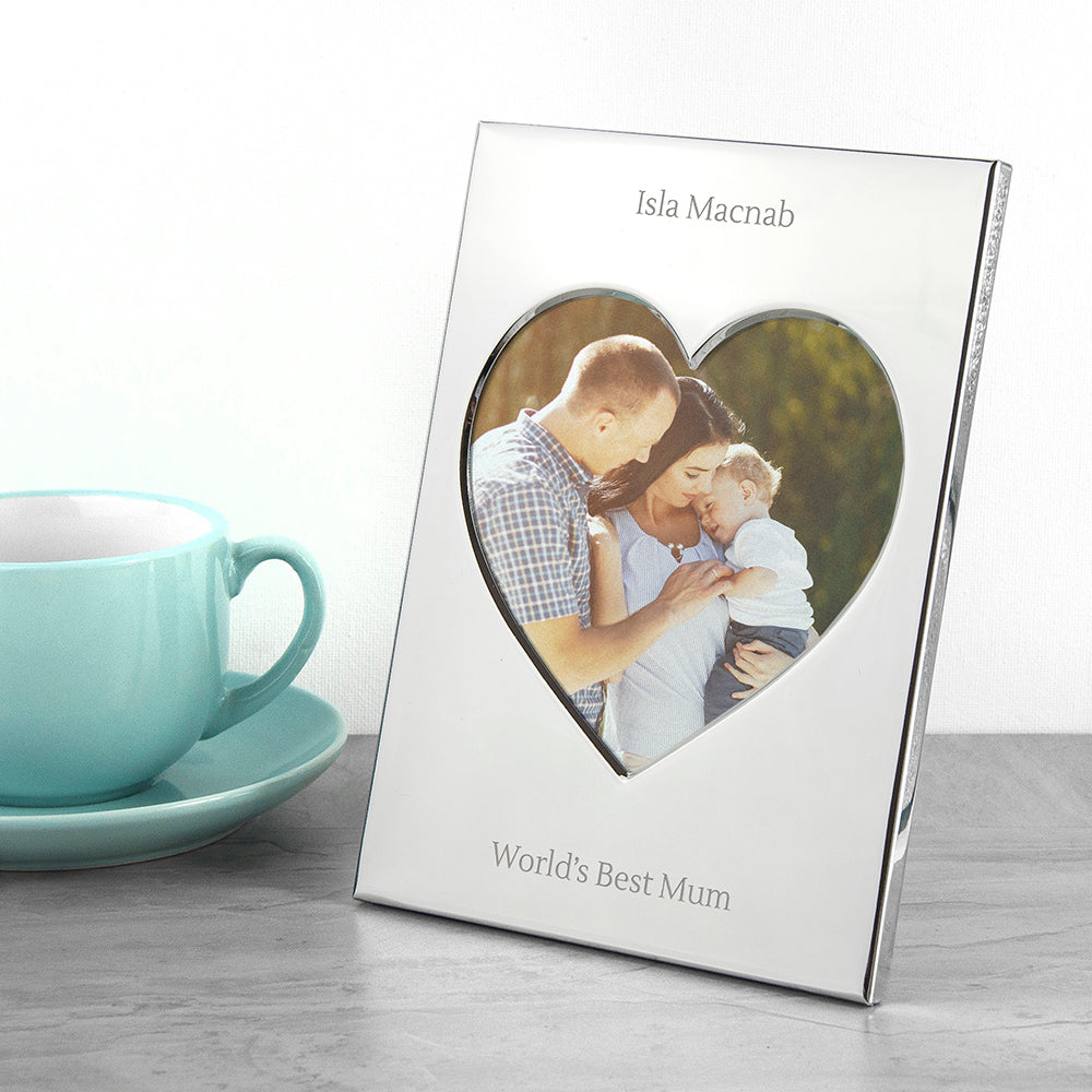 Personalised Silver Plated Heart Photo Frame: 3 - Photo Frames By Gift Moments