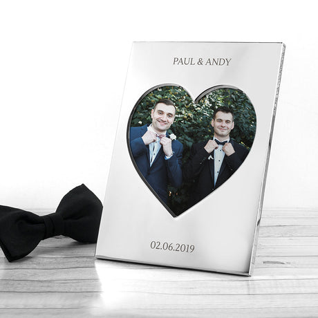 Personalised Silver Plated Heart Photo Frame: 7 - Photo Frames By Gift Moments