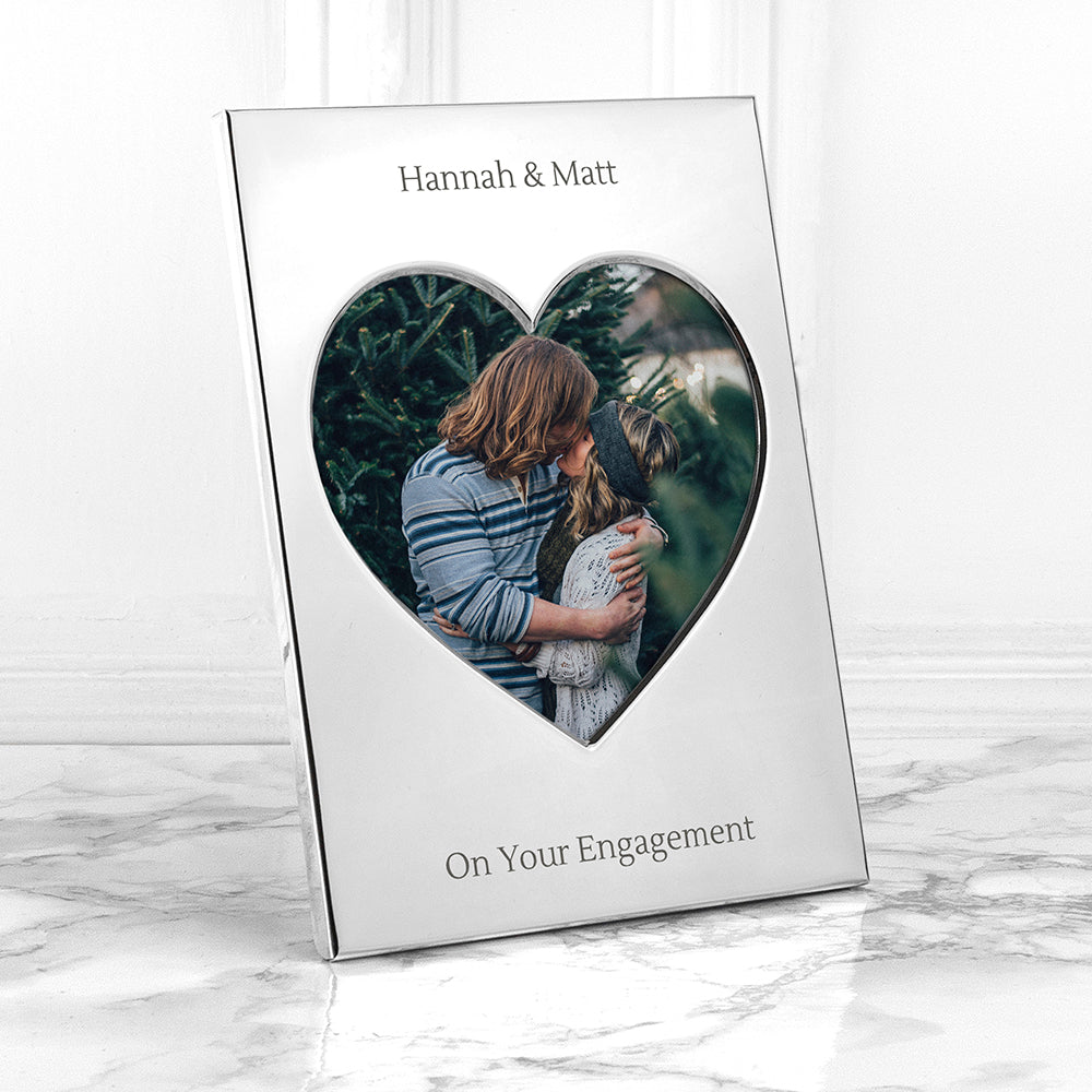 Personalised Silver Plated Heart Photo Frame: 6 - Photo Frames By Gift Moments