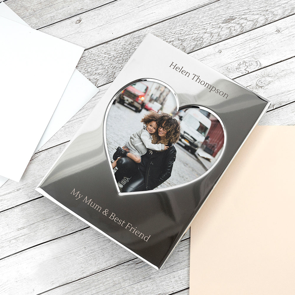 Personalised Silver Plated Heart Photo Frame: 2 - Photo Frames By Gift Moments