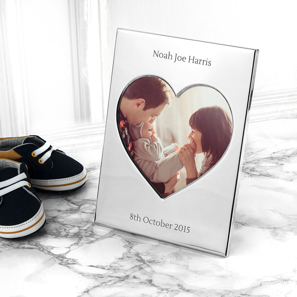 Personalised Silver Plated Heart Photo Frame: 4 - Photo Frames By Gift Moments