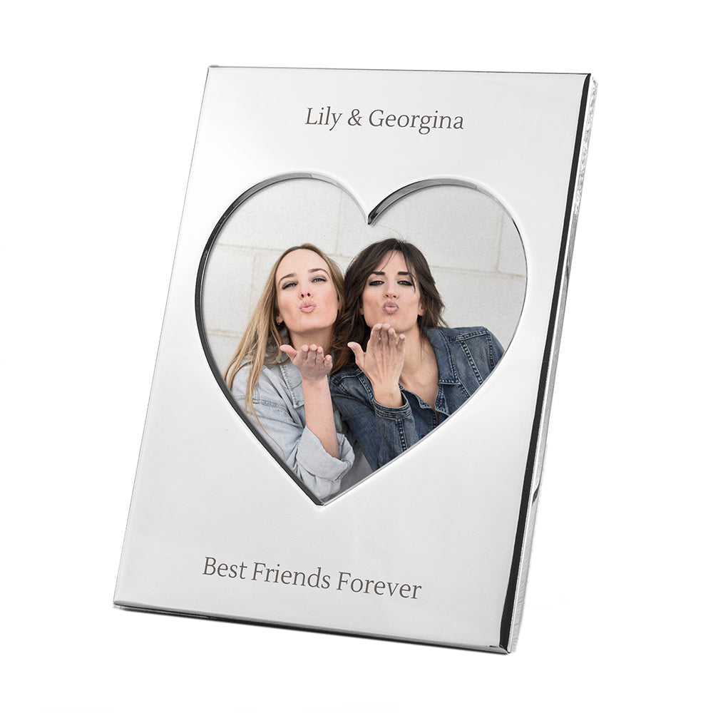 Personalised Silver Plated Heart Photo Frame: 8 - Photo Frames By Gift Moments