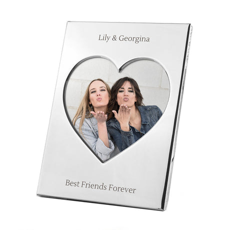 Personalised Silver Plated Heart Photo Frame: 8 - Photo Frames By Gift Moments