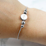 Personalised Silver Plated Initials Disc Bracelet: 3 - Bracelets By Gift Moments