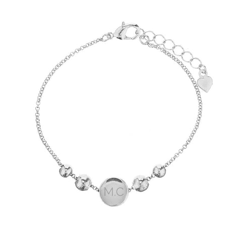 Personalised Silver Plated Initials Disc Bracelet: 2 - Bracelets By Gift Moments