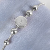 Personalised Silver Plated Initials Disc Bracelet: 4 - Bracelets By Gift Moments