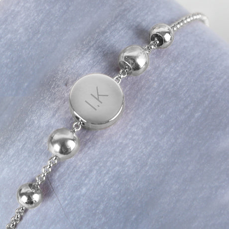 Personalised Silver Plated Initials Disc Bracelet: 4 - Bracelets By Gift Moments